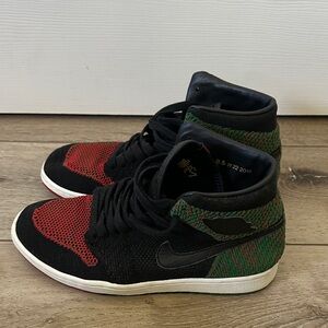 Nike Black and Red Knit High-Tops